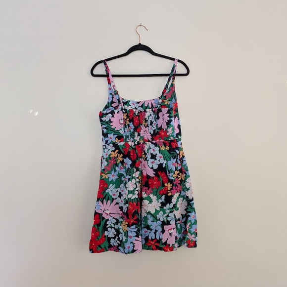 Linen Blend Floral Mini Dress - Picture 4 of 5